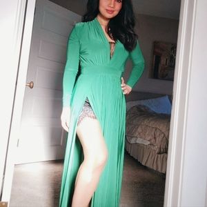 Maxi dress with double slit